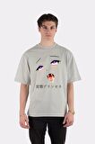 Unisex Siyah Oversize T-shirt Ahegao Princess