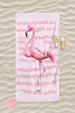 Flamingo Desenli Plaj Havlusu Ve Plaj Çantası Set Banyo Havlusu Dijital Baskılı Havlu