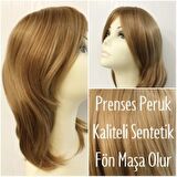 En Açık Kumral Koyu Sarı Kaliteli Sentetik Peruk
