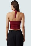 Yazlık Crop Bluz Boyundan Bağlamalı Vücuda Oturan Esnek Örme Premium Kalite Kaliteli İşçilik