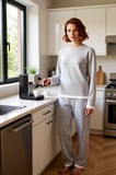 Kadın Melanj Yumoş Pijama Takımı Bisiklet Yaka Uzun Kollu Fonksiyonel Dayanıklı Kaliteli Şık