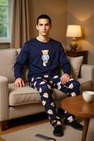 Unisex Ayıcık Baskılı Pijama Takımı Fonksiyonel Dayanıklı Kaliteli Konforlu Estetik Modern