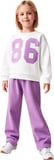 Çocuk Kız Baskılı Oversize Sweatshirt ve Pantolon Seti Konforlu ve Trend Giyim Kaliteli Şık