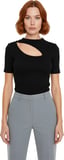 Moda Bisiklet Yaka Örme Slim Düz Desen Casual Günlük Crop Kısa Kol Bluz