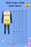 Erkek Ayıcıklı Çizgili Pijama Takımı Bisiklet Yaka Fonksiyonel Dayanıklı Kaliteli Konforlu