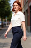 Moda Büyük Beden Polo Yaka Örme Regular Düz Desen Casual Günlük Crop Kısa Kol Bluz
