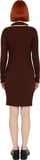 Kadın Bodycon Kesim Polo Yaka Kahverengi Akrilik Triko Mini Elbise Kışa Özel Günlük Şıklık