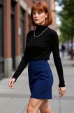 Kadın Şık Crop Balıkçı Yaka Slim Kalıp Örme Fitted Vücuda Oturan Parmak Detaylı Fitilli Esnek Bluz