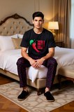 Unisex Biber Baskılı Pijama Takımı Bisiklet Yaka Regular Fit Fonksiyonel Dayanıklı Estetik