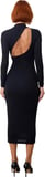 Kadın Simli Örme Bodycon Elbise Kışlık Dik Yaka Tasarımıyla Gece Davetlerinde Asil Bir Görünüm