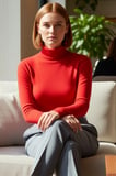 Kadın Şık Crop Balıkçı Yaka Slim Kalıp Örme Fitted Vücuda Oturan Parmak Detaylı Fitilli Esnek Bluz