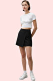 Kadın Kısa Boy Finike Dokuma Şort Etek Yüksek Bel Kemer Detayı Günlük Yaz Aylarının Vazgeçilmezi