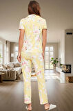 2'li Homewear Pamuklu Örme Pijama Takımı Çiçekli Desen Regular Kalıp Şık Görünüm