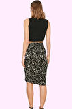 Kadın Baskılı Örme Mini Etek Yüksek Bel Kalem Animal Desenli Yaz Günlük Kullanım Hafta Sonu
