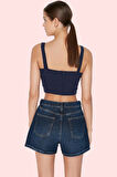 Kadın Kısa Boy Denim Şort Pamuk Yüksek Bel Geniş Paça Günlük Şıklık Yaz Aylarının Vazgeçilmezi
