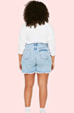 Kadın Büyük Beden Pamuk Denim Şort Yüksek Bel Günlük Stil Hafta Sonu Yaz Aylarının Vazgeçilmezi