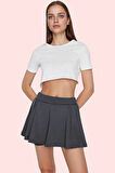 Kadın Kısa Boy Şort Etek Yüksek Bel Spor Koleksiyonu Yazlık Günlük Kullanım İçin Hafta Sonu