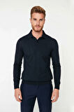 Erkek Polo Yaka Düğmeli Triko Kazak Fitted Kalıp Uzun Kol Soğuk Havalarda Şık Seçenek Kaliteli