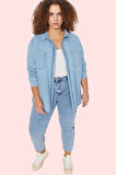 Kadın Denim Polo Yaka Gömlek Pamuk Rahat Kesim Günlük Şıklık Hafta Sonu Yaz Aylarının Vazgeçilmezi