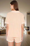 Yazlık Homewear Pijama Takımı %100 Pamuk Biyeli Detaylı Regular Fit Modern Stil Trend Tasarım