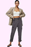 Kadın Pamuk Dokuma Pantolon Yüksek Bel Regular Boy Günlük Hafta Sonu Yaz Aylarının Vazgeçilmezi