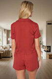Yazlık Örme Pijama Takımı Kısa Kollu Regular Kalıp Ayıcıklı Dayanıklı Malzeme Yüksek Kalite
