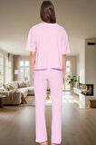 Eğlenceli Baskılı Homewear Pijama Takımı %100 Pamuk Rahat Kesim Modern Stil Kullanım