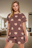 Ayıcıklı Homewear Pijama Takımı %100 Pamuk Regular Kalıp Dayanıklı Malzeme Konforlu Kesim