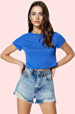 Kadın Pamuk Denim Şort Yüksek Bel Geniş Paça Yırtıklı Yaz Günlük Hafta Sonu Modern Tasarım