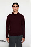 Erkek Polo Yaka Düğmeli Triko Kazak Fitted Kalıp Uzun Kol Soğuk Havalarda Şık Seçenek Kaliteli