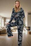 Kışlık Kaplan Desenli Shally Dokuma Pijama Takımı Mükemmel Uyum Seçkin Malzeme Özel Tasarım