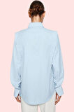 Kadın Basic Gömlek Uzun Kollu Yaka Düğmeli Dokuma Poplin Günlük Stil Yaz Aylarının Vazgeçilmezi