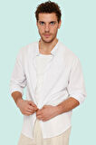 Erkek Hakim Yaka Pamuklu Uzun Kollu Gömlek Casual Stil Tüm Sezonlar Yaz Aylarının Vazgeçilmezi