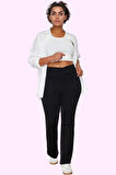 Kadın Pamuk Örme Pantolon Straight Kalıp Yüksek Bel Günlük Ve İş Hayatı Yaz Aylarının Vazgeçilmezi