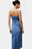 Denim Bodycon Maxi Elbise %Pamuk Yazlık Casual Profesyonel Görünüm Günlük Kullanım İçin