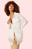 Kadın Uzun Kollu Oversize Gömlek Keten Kumaş Casual Tarz Günlük Kullanım Dayanıklı Malzeme
