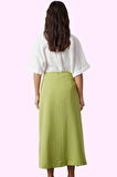 Kadın Keten Görünümlü Dokuma Maxi Etek Astarsız Casual Günlük Kullanım Yaz Aylarının Vazgeçilmezi
