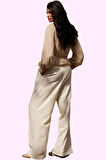 Kadın Geniş Paça Pantolon Yüksek Bel Rahat Kesim Tüm Sezonlar Günlük Kullanım Modern Tasarım