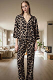 Ev Giyim Pijama Takımı Viskon Shally Dokuma Kışlık Modern Stil Özel Tasarım