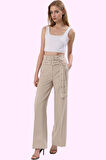 Kadın Uzun Boy Finike Dokuma Pantolon Geniş Paça Yüksek Bel Tasarım Yaz Aylarının Vazgeçilmezi