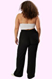 Kadın Straight Kalıp Büyük Beden Pantolon Polyester Rahat Günlük Yaz Aylarının Vazgeçilmezi