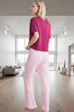 İlkbahar Sonbahar Homewear Pijama Takımı Pamuklu Cepli ve Regular Konforlu Kesim