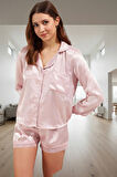 Dantel Detaylı Homewear Pijama Takımı Regular Fit Saten Kumaş Premium Kalite Rahat Ve Şık
