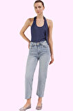 Kadın Comfort Straight Jean; Denim Normal Bel Uzun Boy Günlük Kullanım Yaz Aylarının Vazgeçilmezi