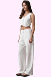 Kadın Yüksek Bel Geniş Paça Dokuma Pantolon Rahat Yaz Kombinleri İçin Stilin Buluştuğu Yer