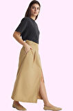 Kadın Günlük Maxi Etek Polyester Gabardin Kumaş Yazlık Hafta Sonu Yaz Aylarının Vazgeçilmezi