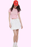 Kadın Paper Touch Örme Mini Etek Normal Bel Lastikli Renk Rahat Yaz Aylarının Vazgeçilmezi