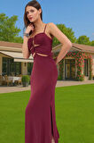 Yazlık Maxi Elbise Bodycon Cut Out Tek Kol Viskoz Modern Stil Trend Tasarım Kaliteli İşçilik