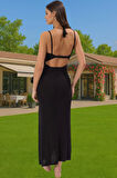 Yazlık Maxi Elbise Bodycon Cut Out Tek Kol Viskoz Modern Stil Trend Tasarım Kaliteli İşçilik