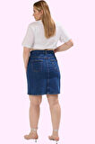 Kadın Yüksek Belli Denim Mini Etek A Line Kesim 99 Pamuk Günlük Yaz Aylarının Vazgeçilmezi